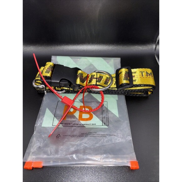 $282 Off-White Men's Yellow Industrial Logo Buckle Woven Belt One Size - Picture 1 of 5